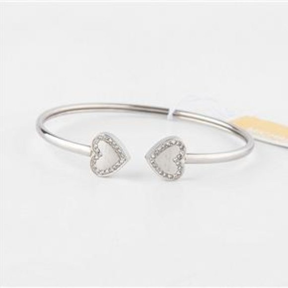 Michael Kors Silver Spring Sparkle Heart Cuff - Picture 1 of 7